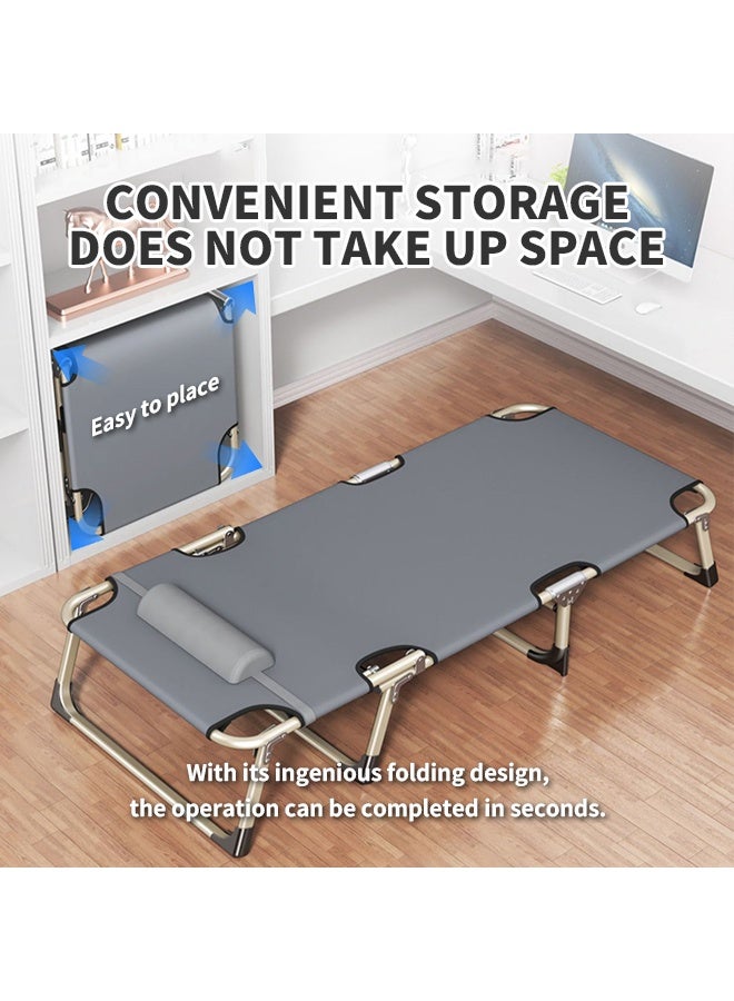 Generic Portable Home Folding Bed, Widened Single Bed With Mattress, Sturdy And Durable Bed Frame, Suitable For Home And Office (190x75x30cm)  - Image 3