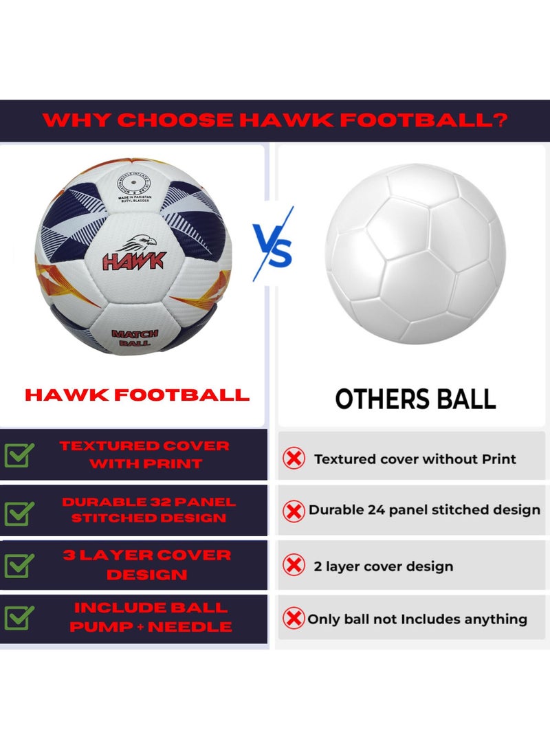 Hawk Match Football Ball With Air Pump & Accessories - Image 5