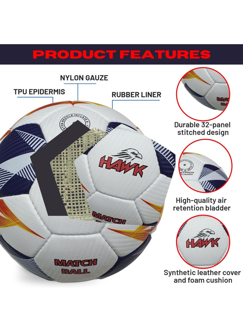 Hawk Match Football Ball With Air Pump & Accessories - Image 4