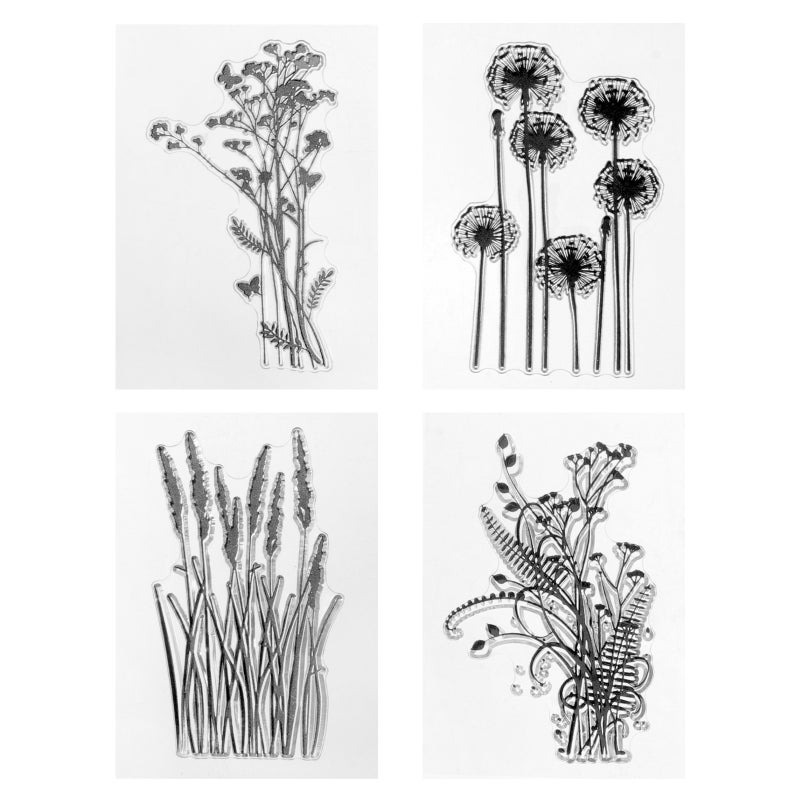 Decorative Transparent Stamps Clear For Holiday Cards And Gift Tags 4Set - Image 1