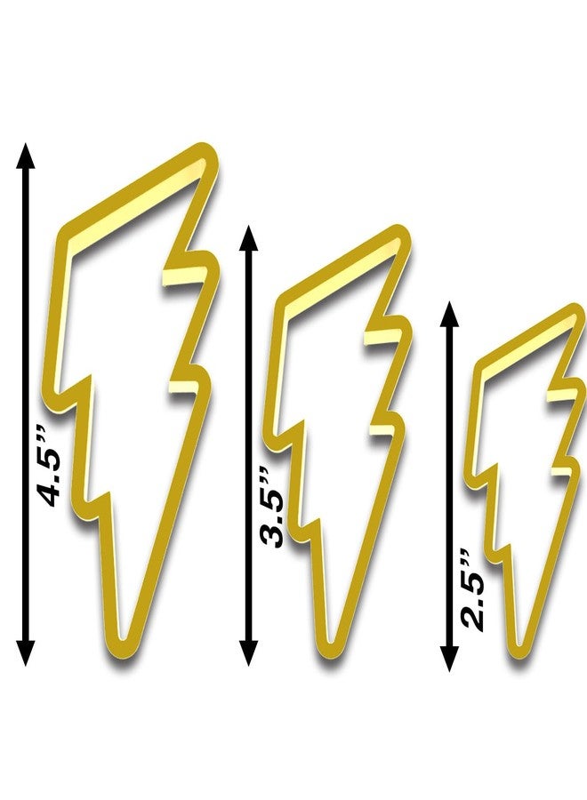 Mighty Gadget Lightning Bolt Cookie Cutter Set - 3 Sizes (4.5", 3.5", 2.5") - Thunderbolt Shape, Baking & Crafting - Image 2