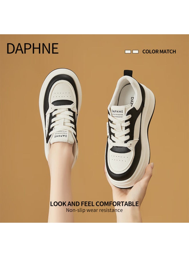 Daphne Women's White Sneakers New Spring Casual Thick-soled Sports Shoes Women's Skate Shoes - Image 1