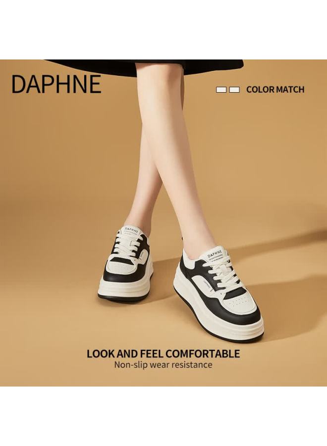 Daphne Women's White Sneakers New Spring Casual Thick-soled Sports Shoes Women's Skate Shoes - Image 5