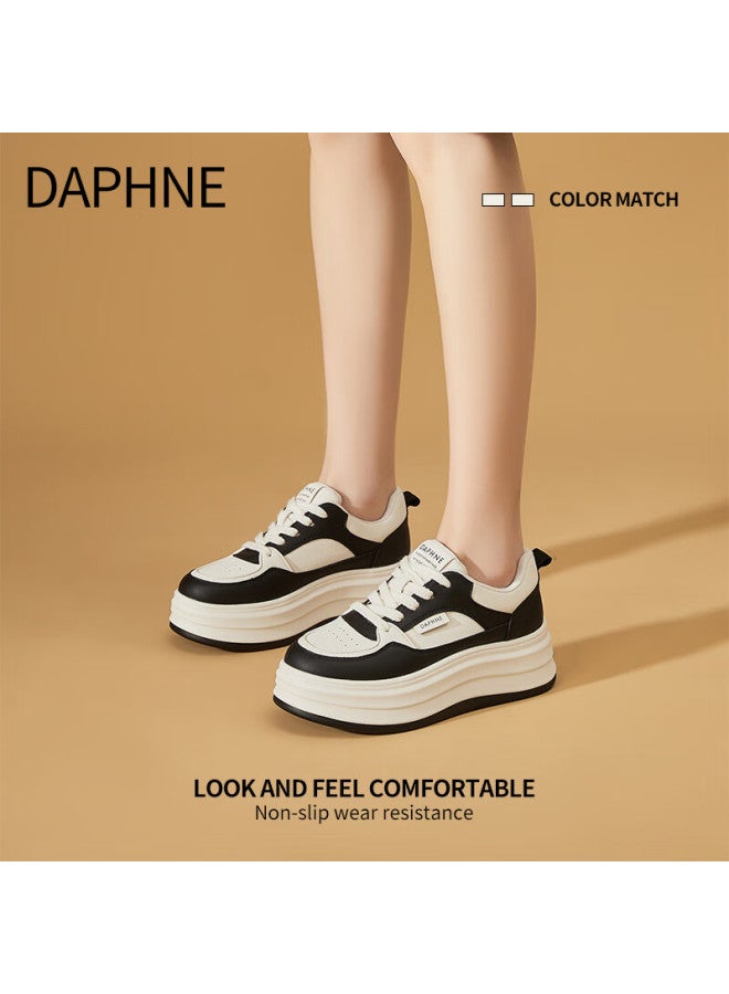 Daphne Women's White Sneakers New Spring Casual Thick-soled Sports Shoes Women's Skate Shoes - Image 4