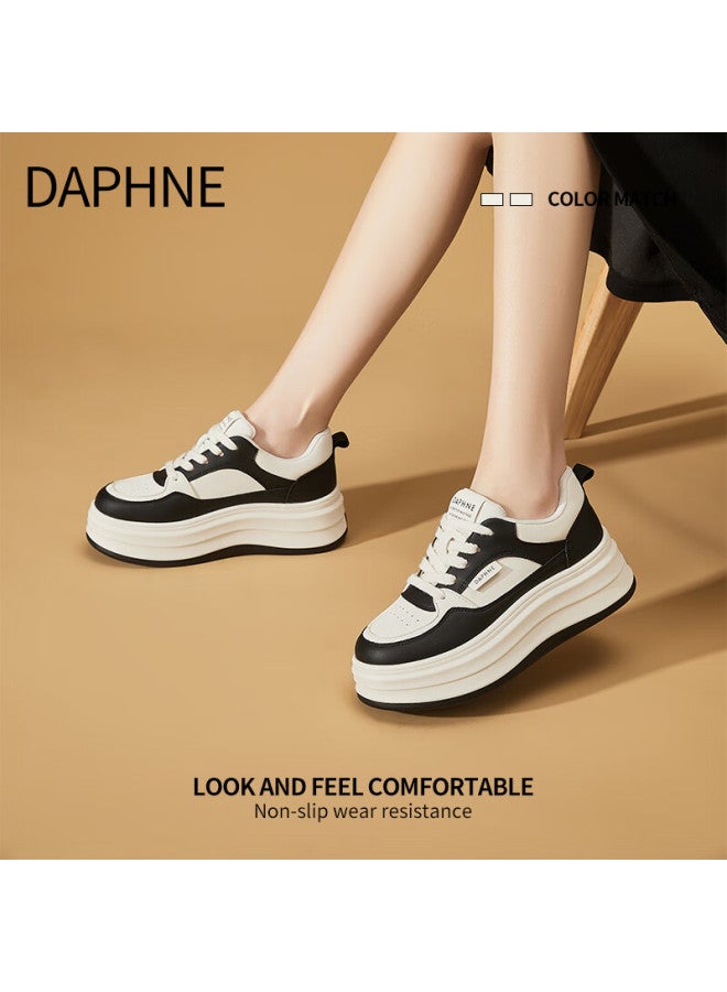 Daphne Women's White Sneakers New Spring Casual Thick-soled Sports Shoes Women's Skate Shoes - Image 3