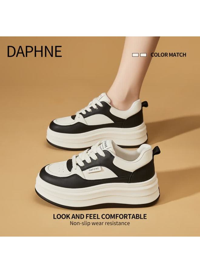 Daphne Women's White Sneakers New Spring Casual Thick-soled Sports Shoes Women's Skate Shoes - Image 2