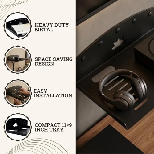 D&V ENGINEERING - Creative in innovation heavy Duty Wall and Ceiling Mount Set top box stand with black powder coated for DVD, Telephone, WiFi router and music player (Standard) - Image 4
