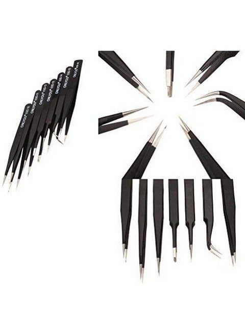 7X Bga Precision Tweezer Set Antistatic Tweezer Stainless Tweezers. (Design No 2 Pack Of 7 Pcs)