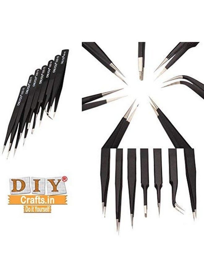 DIY Crafts 7X Bga Precision Tweezer Set Antistatic Tweezer Stainless Tweezers. (Design No 2 Pack Of 7 Pcs)  - Image 5