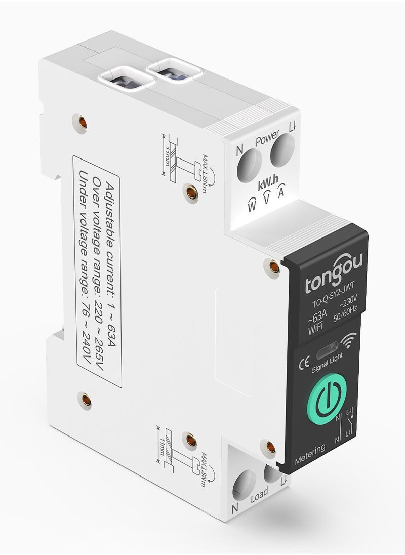 tongou - TUYA WiFi MCB Smart Circuit Breaker Over Current Under Voltage Protection With Metering 1-63A Wireless Remote Control Switch - Image 1