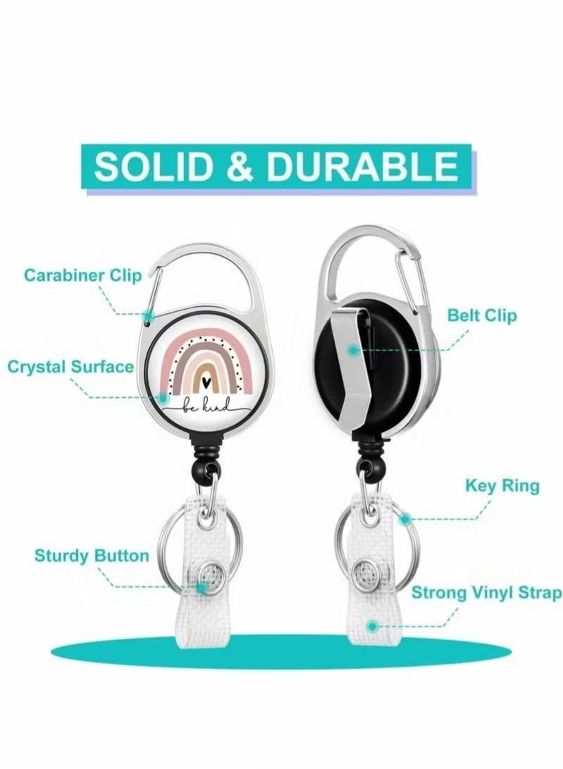 مجموعة واحدة من حاملات شارات الهوية مع حبل ومشابك بكرة قابلة للسحب وبطاقة اسم بوهو ومشابك حقيبة رأسية واقية للممرضات والأطباء والطلاب - Image 5