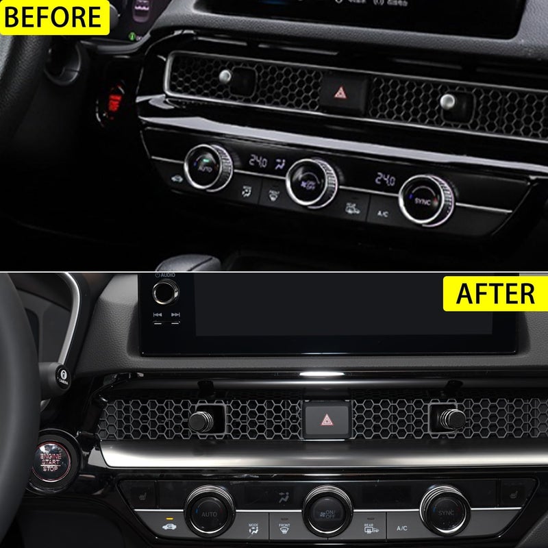 LOCOY Air Conditioning Vent Knob Cover Set for Honda Civic and CR-V (9pcs Black) - Image 5