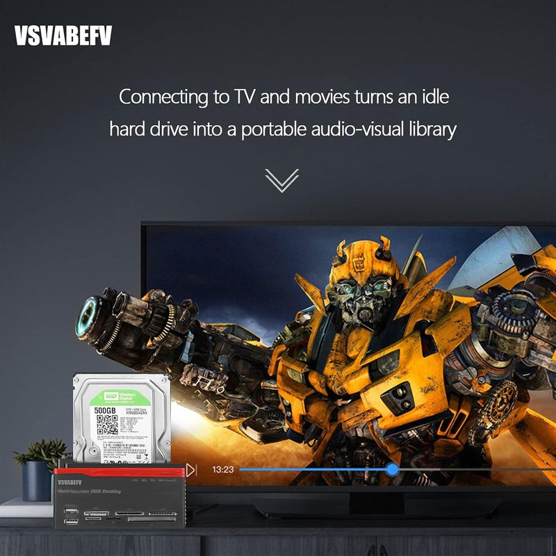 VSVABEFV Microware 2.5/3.5 SATA IDE HDD Docking Station Clone USB 2 ports USB 3.0 Hub MS/M2/XD/CF/SD/TF Card Reader - Image 5