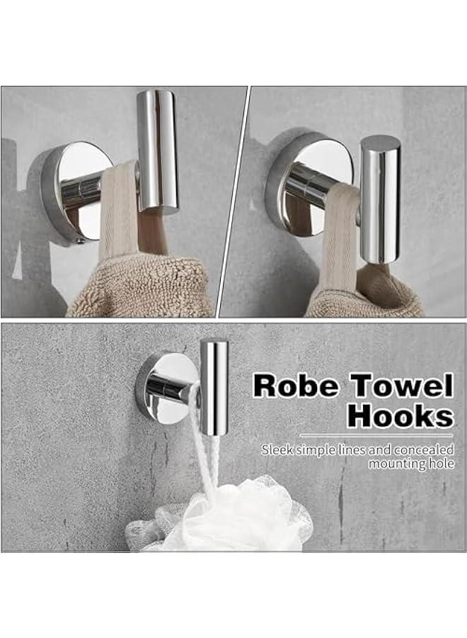 HOOKOR 5pcs Bathroom Hardware Set, Matte Black/Brushed Nickel/Brushed Gold Bathroom Hardware Set, Including Hand Towel Bars, Toilet Paper Holders, Towel Rings, Robe Towel Hooks (Brushed Nickel) - Image 5