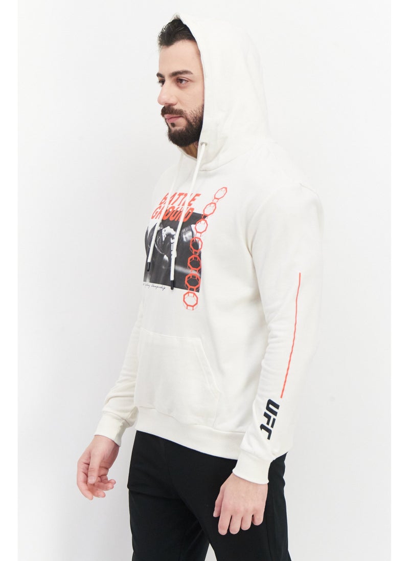 Ufc Men Sportswear Fit Long Sleeves Running Sweatshirt, Cream Combo - Image 5