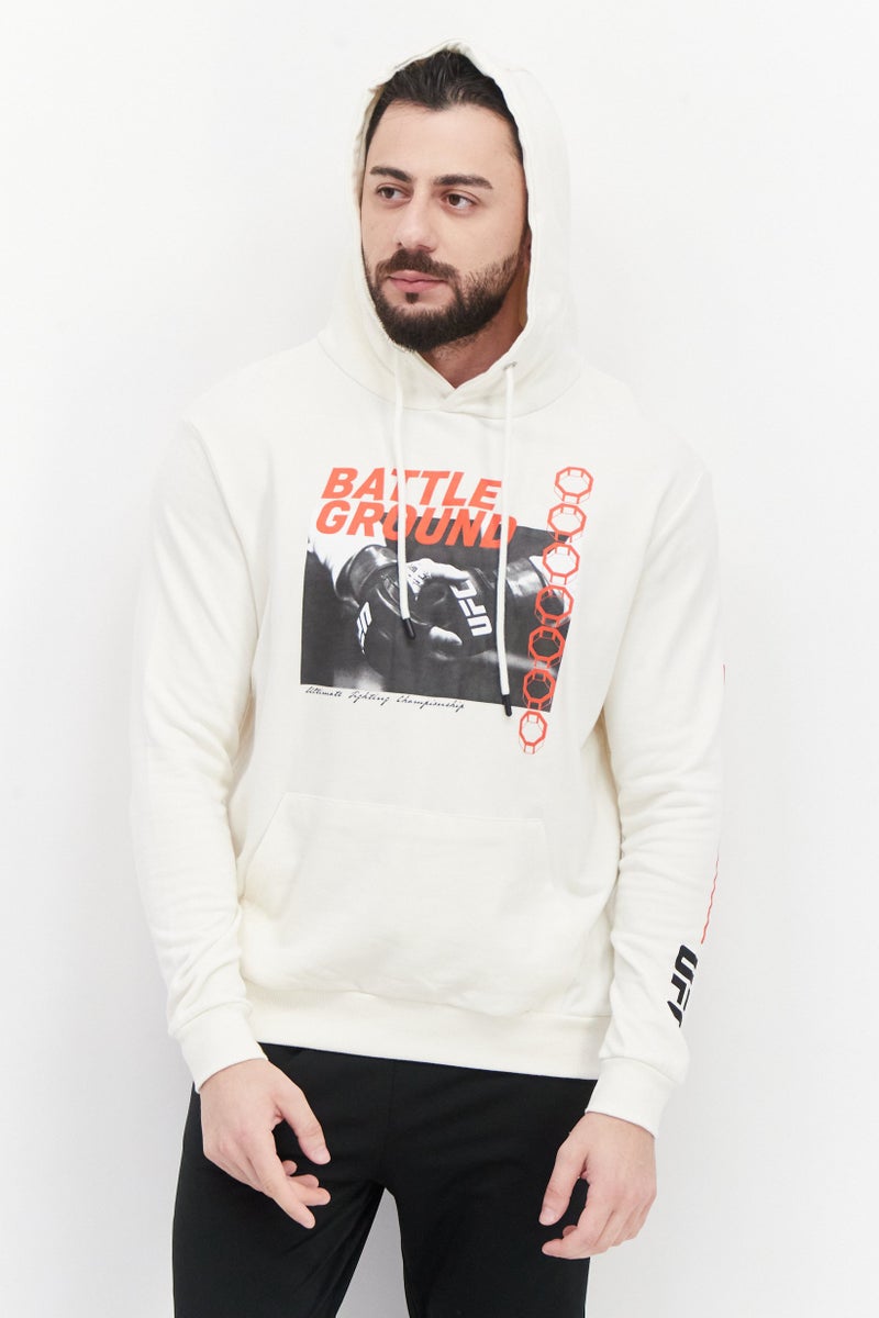 Ufc Men Sportswear Fit Long Sleeves Running Sweatshirt, Cream Combo - Image 1