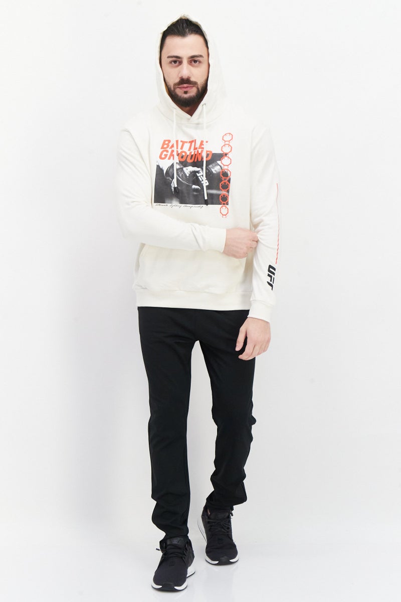 Ufc Men Sportswear Fit Long Sleeves Running Sweatshirt, Cream Combo - Image 4