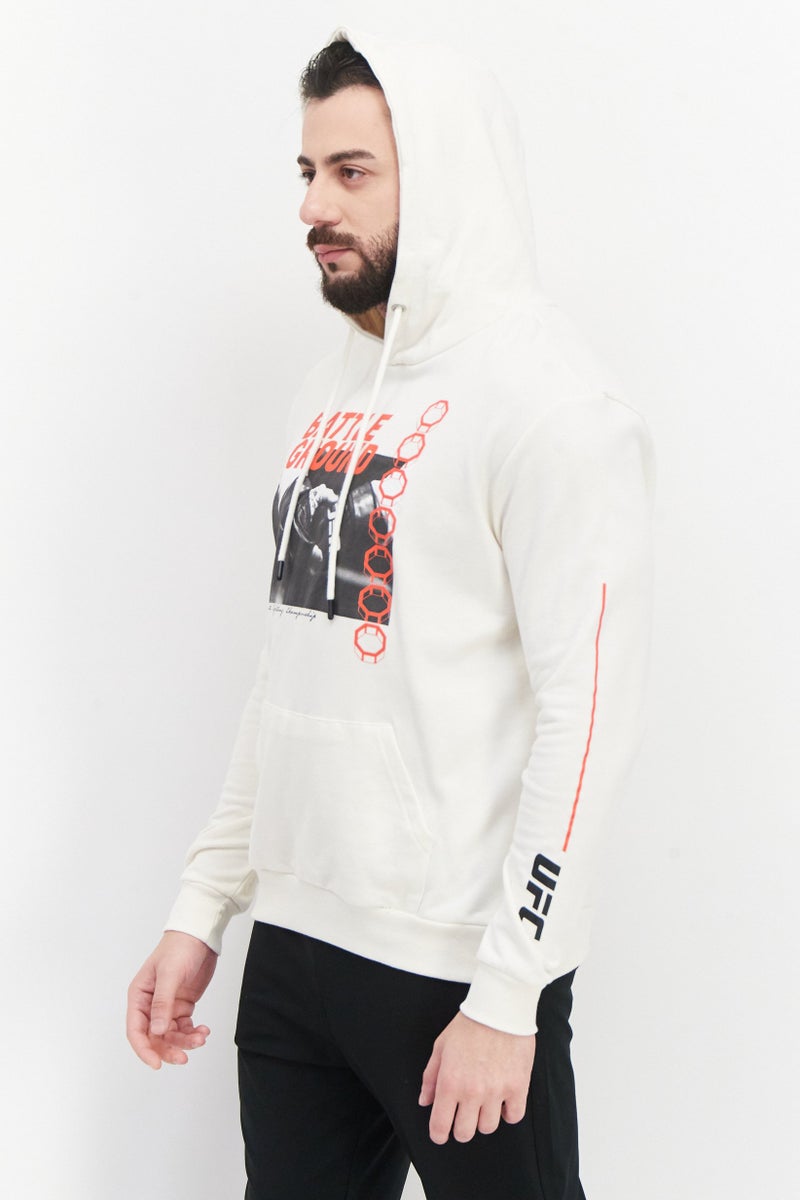 Ufc Men Sportswear Fit Long Sleeves Running Sweatshirt, Cream Combo - Image 2