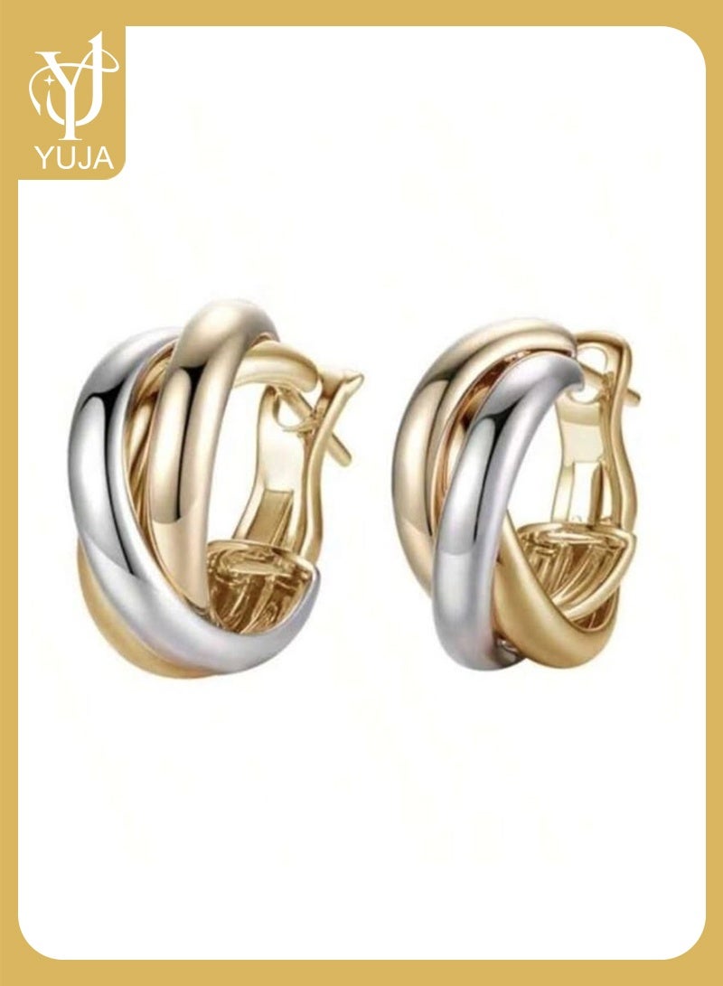 يوجا زوجين من الأقراط اللامعة النابضة بالأناقة والرقة ذات اللونين ، أقراط فاخرة خفيفة للنساء ، لإرسالها للصديقات كهدية - Image 1