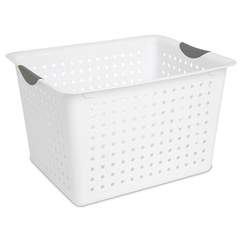 Sterilite Sterilite 6Pack Ultra Basket Open Plastic Bins Countertop Cabinet and Closet Organizer White Deep 