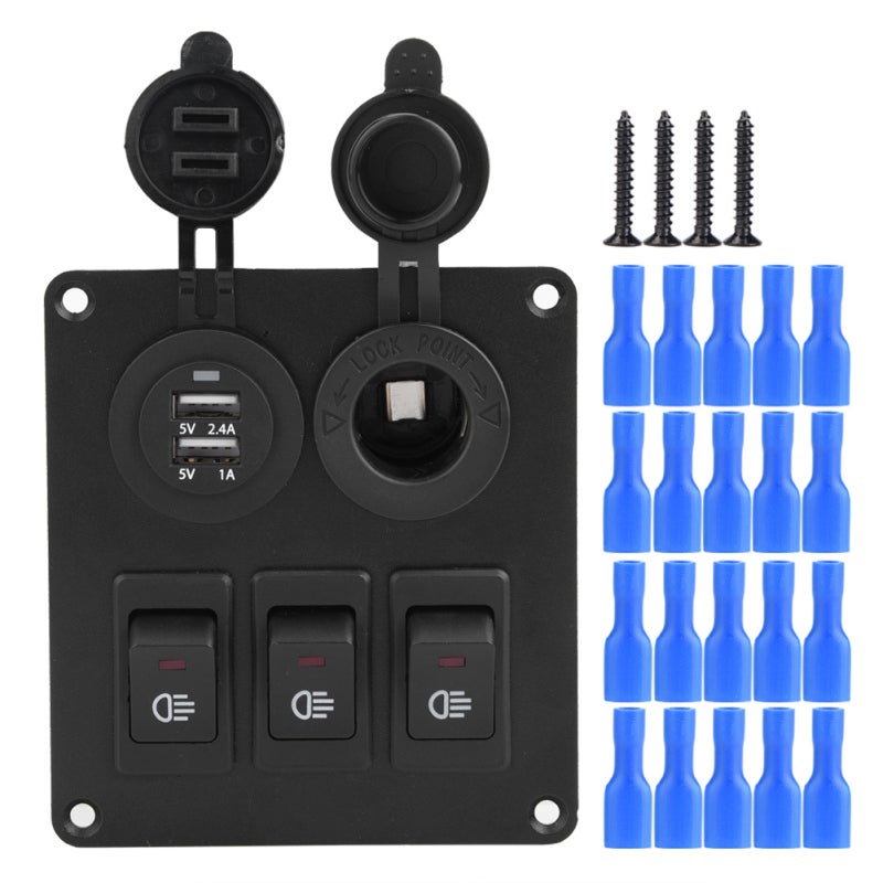IZTOSS Light Switch Car Switch Panel Aluminum Metal Panel - Waterproof Cover Marine Green Light Switch for Car Charger Cigar Lighter - Image 1