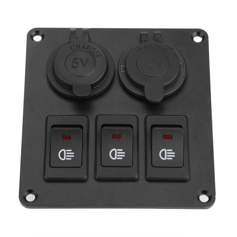 IZTOSS Light Switch Car Switch Panel Aluminum Metal Panel - Waterproof Cover Marine Green Light Switch for Car Charger Cigar Lighter - Image 2