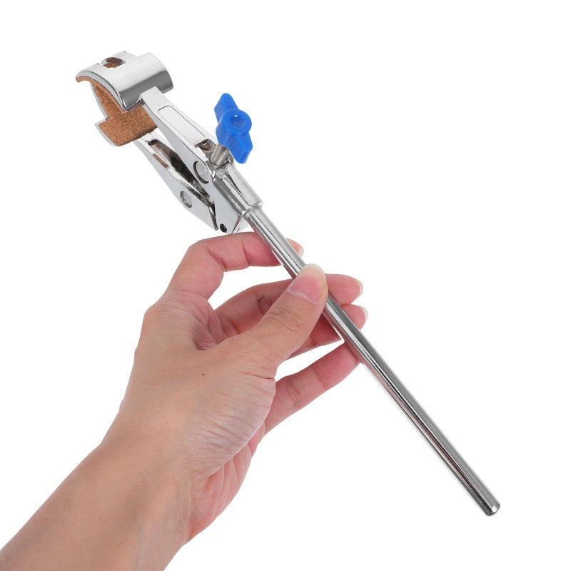 Large Adjustable 4 Prong Cork Lined Metal Laboratory Clamp for Heavy Duty Flask Support - Image 5
