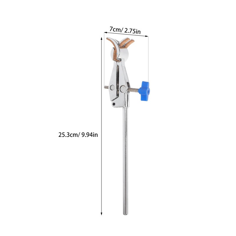Large Adjustable 4 Prong Cork Lined Metal Laboratory Clamp for Heavy Duty Flask Support - Image 3
