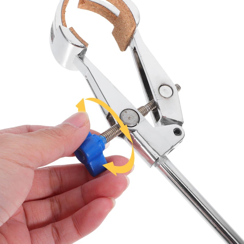Large Adjustable 4 Prong Cork Lined Metal Laboratory Clamp for Heavy Duty Flask Support - Image 4