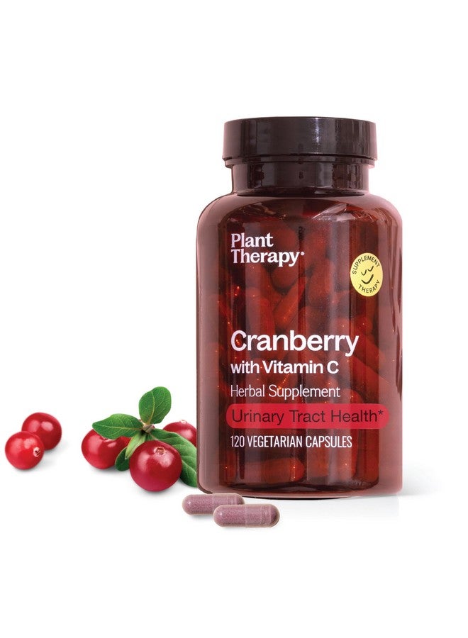 Plant Therapy Cranberry Extract Capsules with Vitamin C Manufactured in USA 4 Month Supply Supports Urinary Tract Health Supplements for Women Herbal 120 Vegetarian Capsule - Image 1