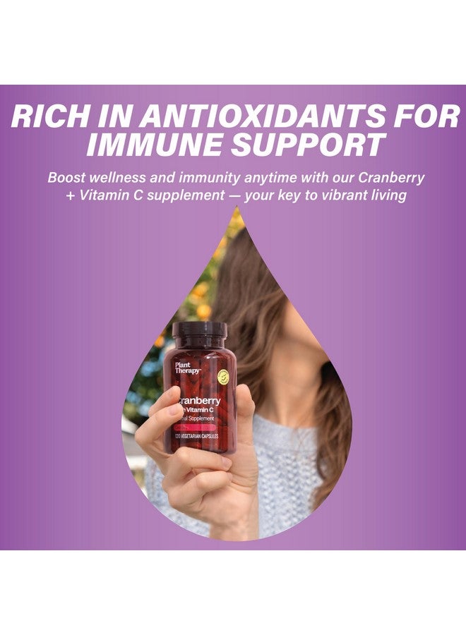 Plant Therapy Cranberry Extract Capsules with Vitamin C Manufactured in USA 4 Month Supply Supports Urinary Tract Health Supplements for Women Herbal 120 Vegetarian Capsule - Image 3