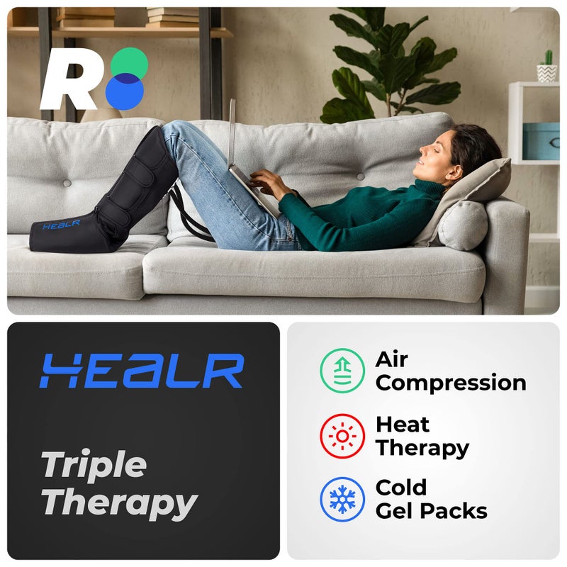 REATHLETE HEALR Leg Massager: Calf Massager and Foot Massager | Leg Massager for Circulation Improvement | Leg Massager with Heat and Compression | Heat and Cold Therapies | Calf and Foot Pain Relief - Image 2