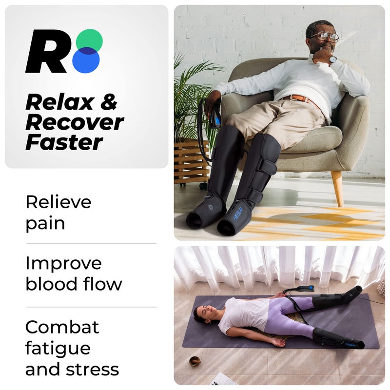 REATHLETE HEALR Leg Massager: Calf Massager and Foot Massager | Leg Massager for Circulation Improvement | Leg Massager with Heat and Compression | Heat and Cold Therapies | Calf and Foot Pain Relief - Image 5