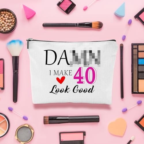 Pradnel 40th Birthday Gifts Women Funny 40 Year Old Birthday Gifts for Women 40 and Fabulous Decorations 40th Bday Gift Ideas for Woman 40s Her Best Friend - Coffee Mug Card Makeup Bag Toilet Paper - Image 5