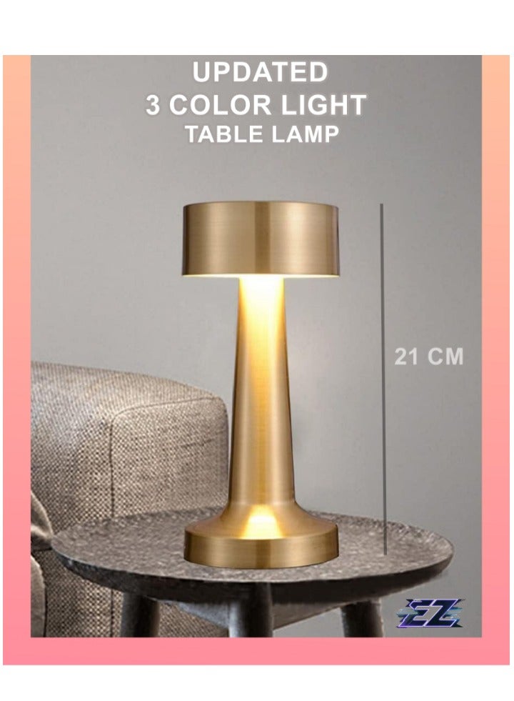 ELTRAZONE مصباح طاولة شحن USB - حساس لمسية، ضوء LED بدون سلك للبار، المطعم، مقهى، مكتب متنقل، وزينة بجانب السرير (ذهبي) - Image 2