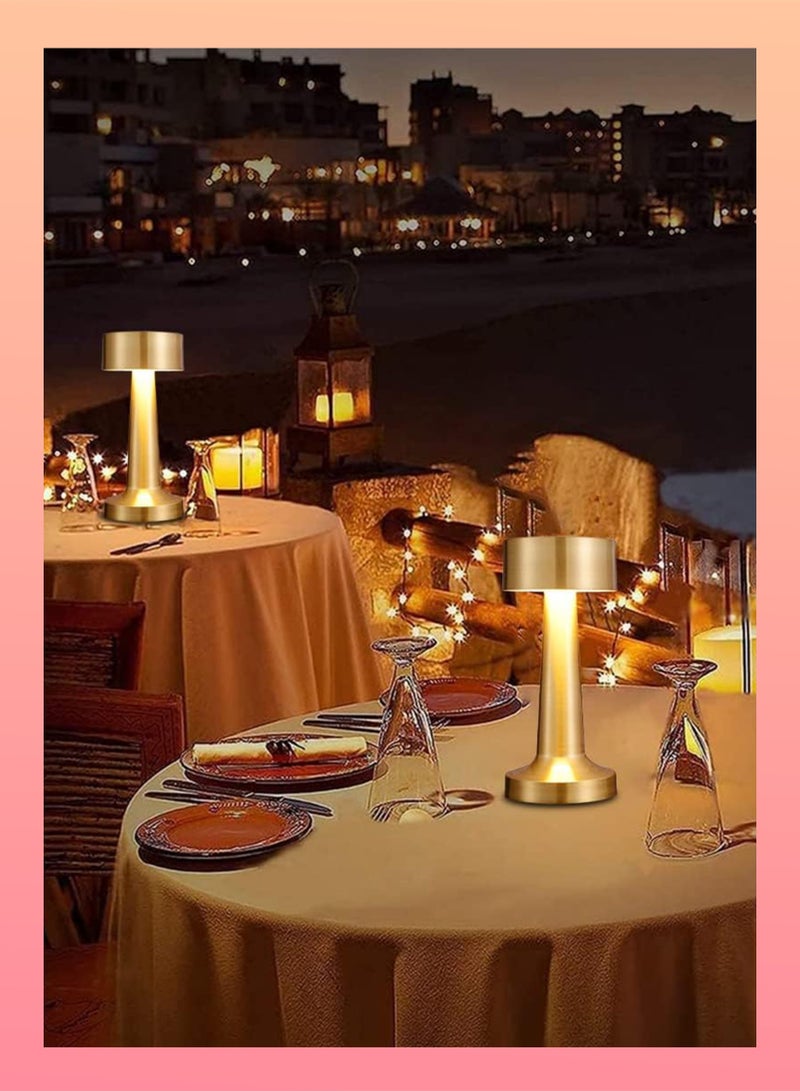 ELTRAZONE مصباح طاولة شحن USB - حساس لمسية، ضوء LED بدون سلك للبار، المطعم، مقهى، مكتب متنقل، وزينة بجانب السرير (ذهبي) - Image 4