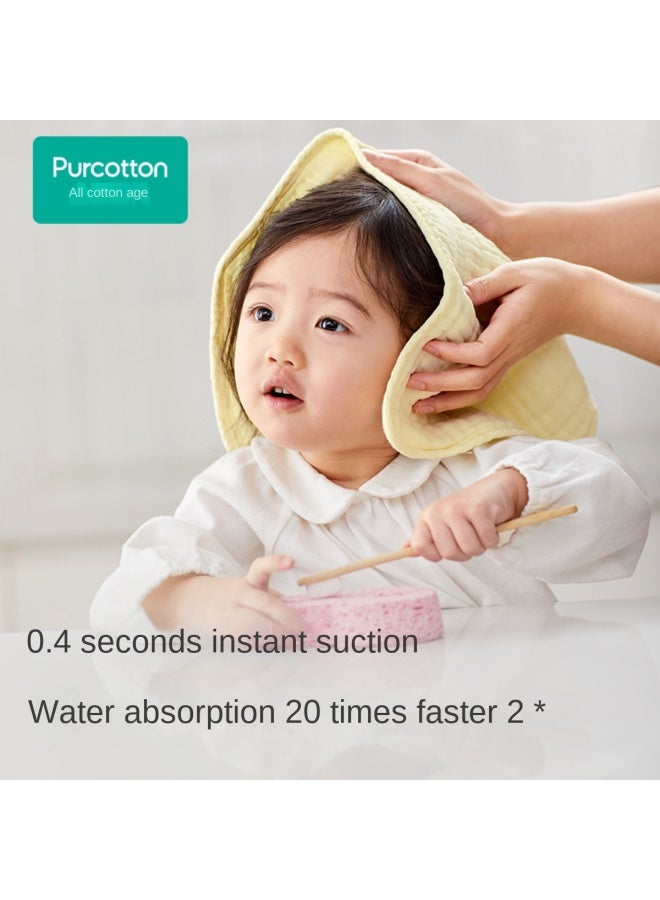 purcotton Cotton】6-layer Gauze Handkerchief For Infants, Baby Soft Facial Towel, Drool Bibs - Image 4