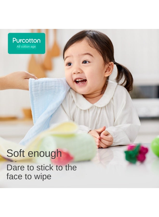 purcotton Cotton】6-layer Gauze Handkerchief For Infants, Baby Soft Facial Towel, Drool Bibs - Image 3