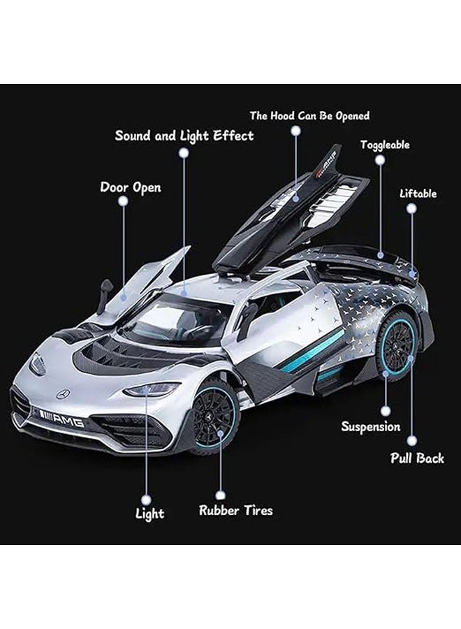general 1:24 Scale Large Die Casting 1/24 AMG ONE Alloy Metal Pull Back Die Casting Car Scale Model Mini Car Toy Car With Pull Back Sound Light Best Kids Gift Toys For Boys - Image 2