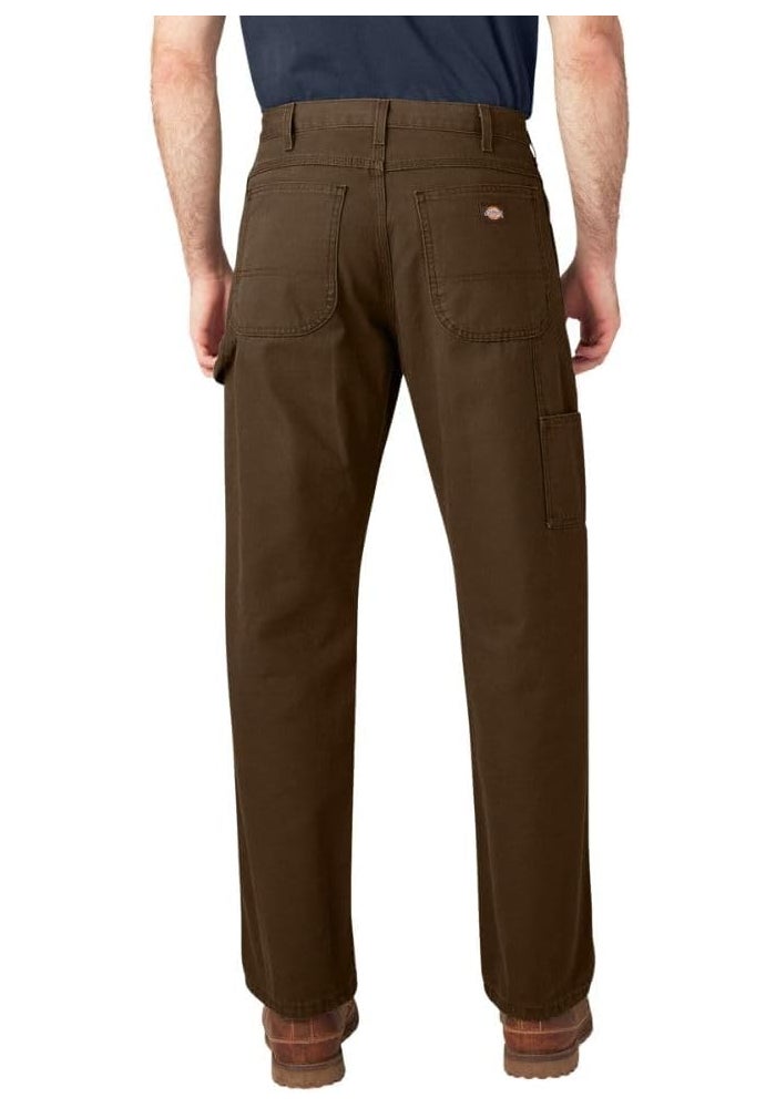 Dickies Men's Relaxed Fit Straight-Leg Duck Carpenter Jean in Brown, 42W x 30L - Image 3