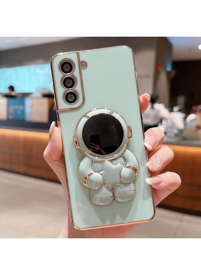 S-TOP Case For Samsung Galaxy S21 5G Embrace Stars Electroplating Astronaut Holder Phone Case - Image 1