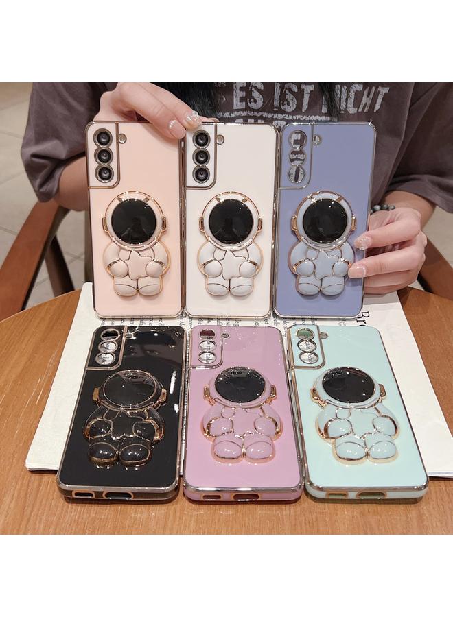 S-TOP Case For Samsung Galaxy S21 5G Embrace Stars Electroplating Astronaut Holder Phone Case - Image 2