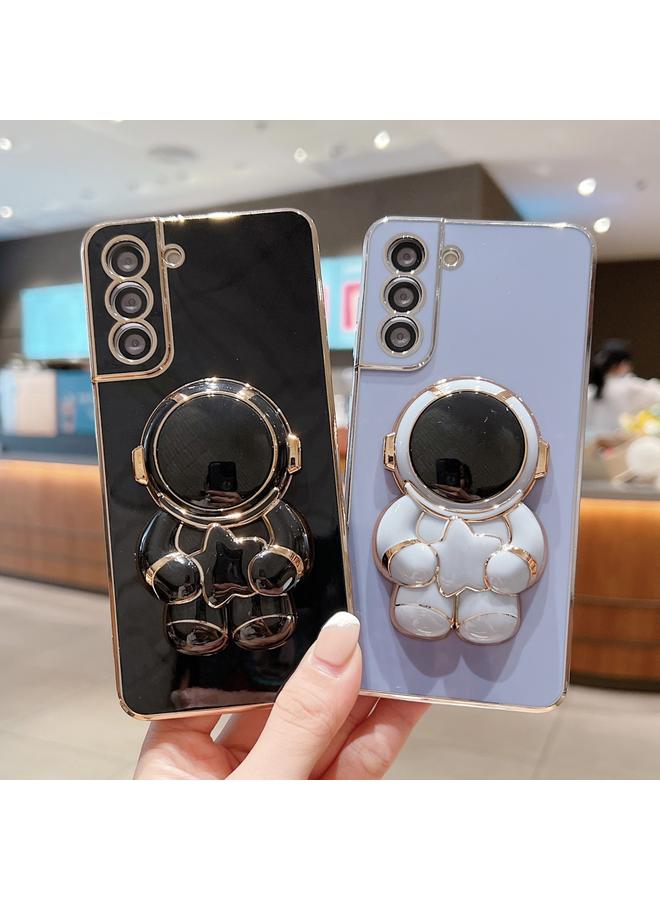 S-TOP Case For Samsung Galaxy S21 5G Embrace Stars Electroplating Astronaut Holder Phone Case - Image 4