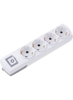 Konza 4-Piece Grounded Terminal Group Socket with Switch White 
