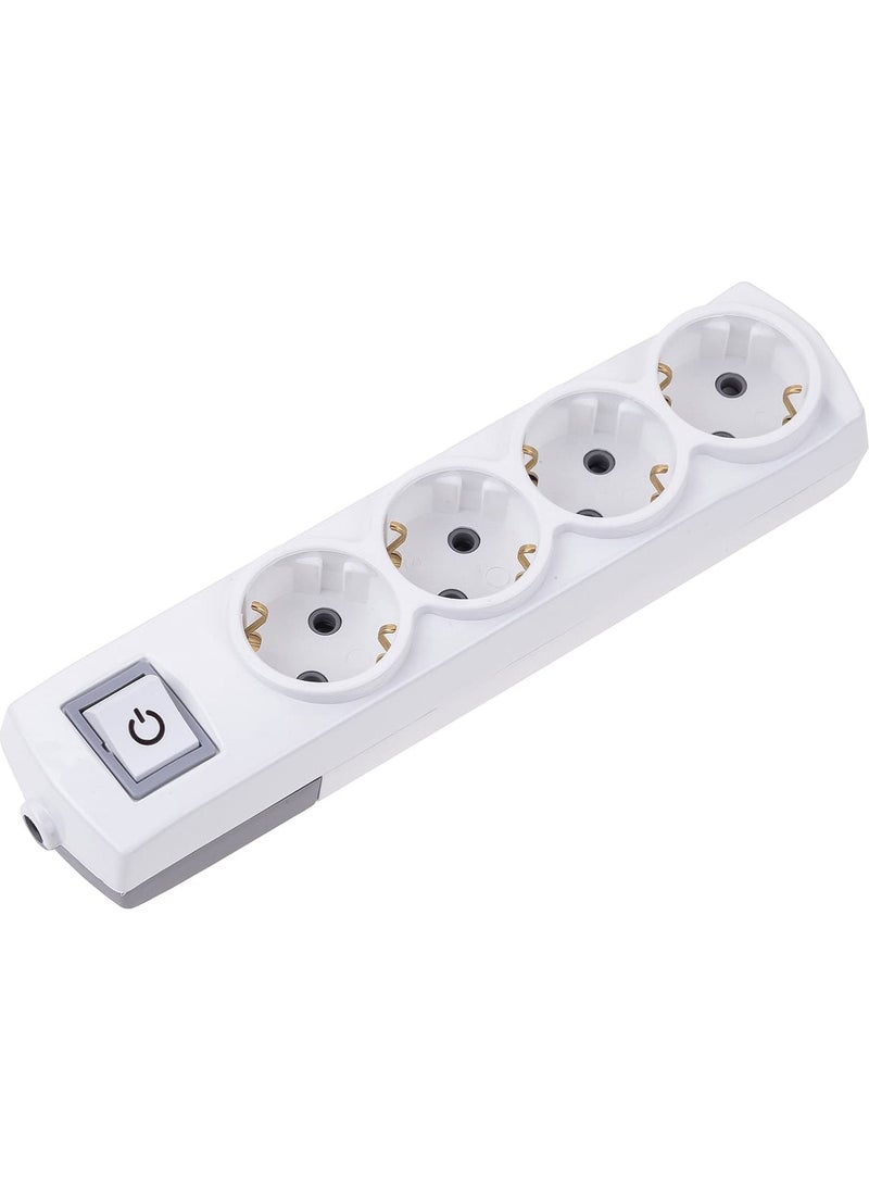 Konza - 4-Piece Grounded Terminal Group Socket with Switch White - Image 1