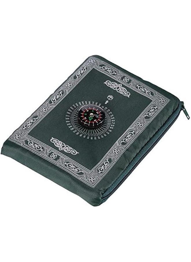KHAJUL 2-Piece Portable Prayer Mat with Compass Lightweight Polyester Muslim Prayer Rug Pocket Waterproof Travel-Friendly, Perfect for Ramadan Gifts Green+black, 60cm X 100cm  - Image 5