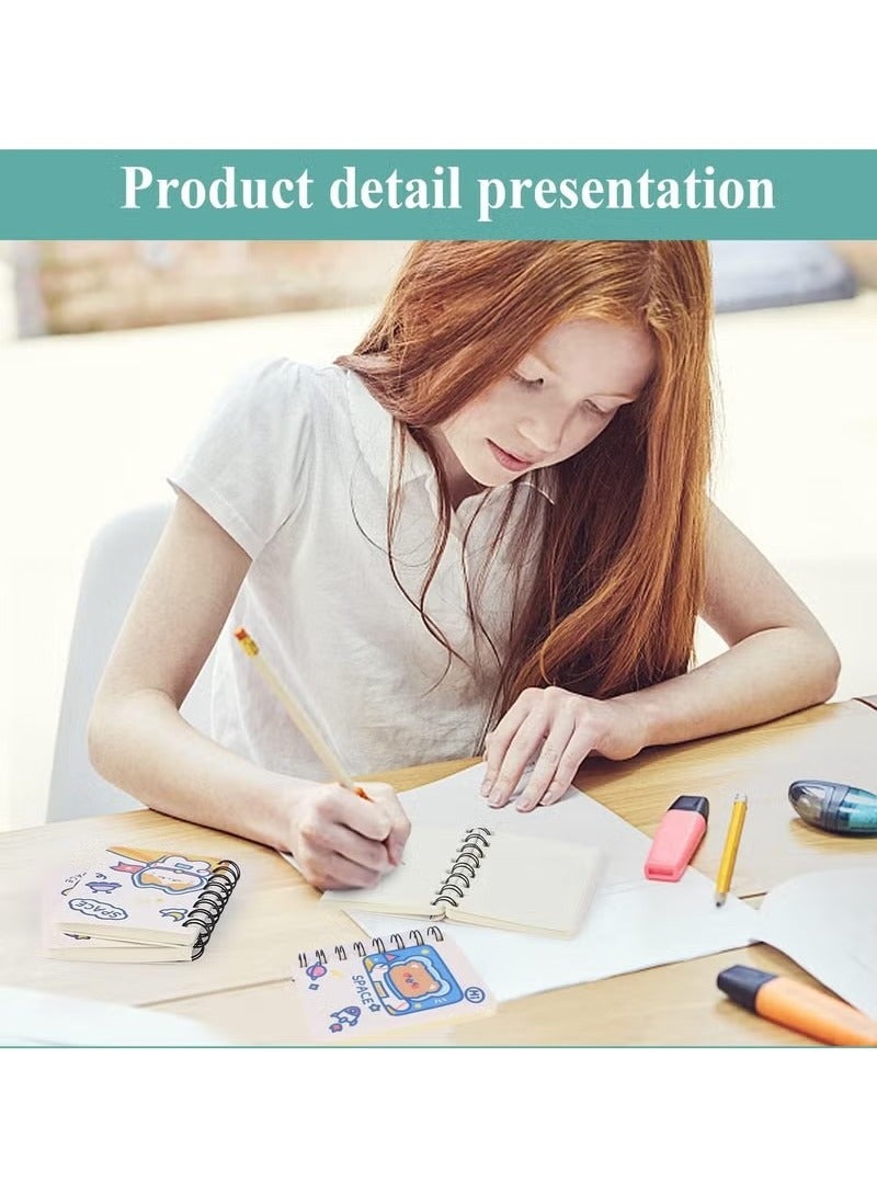 أخبار Mini Cute Animal Cartoon Pocket Book Pack of 8 ، SPORAL PORTABLE STEPADS مع ورق فارغ وبطانة ، بما في ذلك Mini Journal Notepad A7 - Image 4