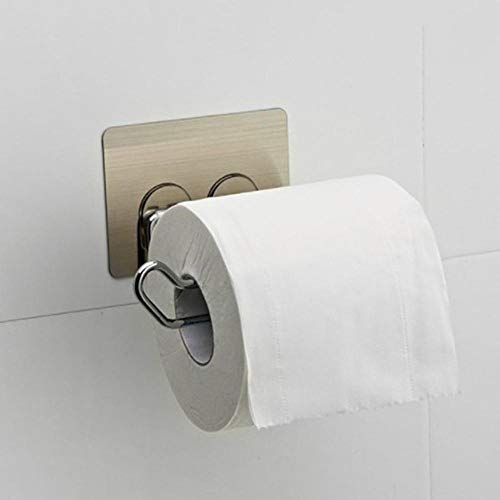 VIHAX Stainless Steel No Drill Self Adhesive Toilet Paper Holder Tissue Paper Roll Holder Bathroom Rack for Kitchen Towel Holder - Image 2