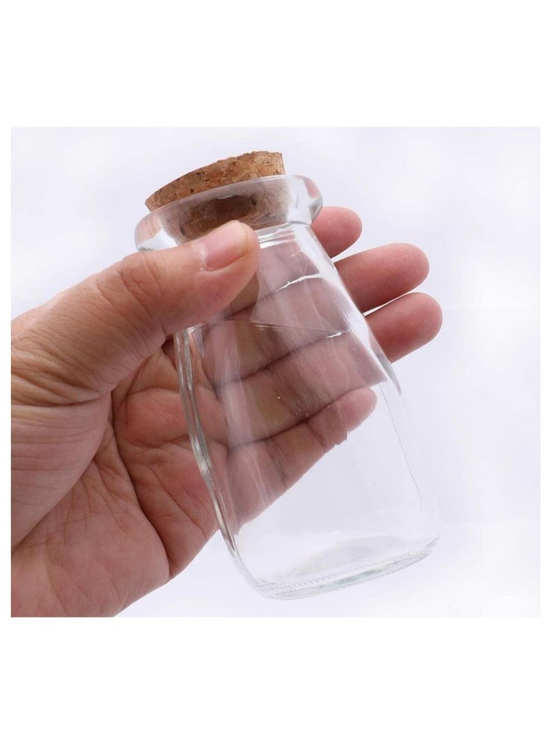 FUFU 20Pcs 100ml Cork Stoppers Glass Bottles Yogurt Pudding Bottle Mini  Jar Small Glass Bottles With Cork Lid for Wedding Favors Wishing Bottles DIY Arts Crafts - Image 3