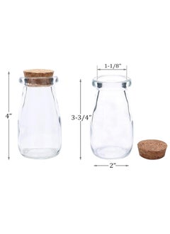 FUFU 20Pcs 100ml Cork Stoppers Glass Bottles Yogurt Pudding Bottle Mini  Jar Small Glass Bottles With Cork Lid for Wedding Favors Wishing Bottles DIY Arts Crafts  - Image 2